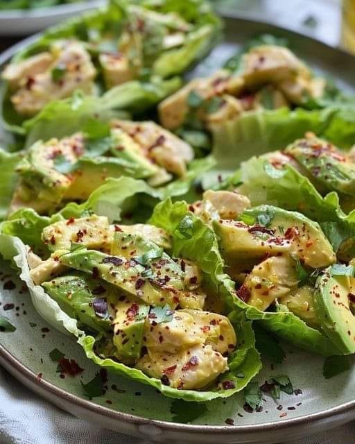 une assiette avec des wraps de laitue
